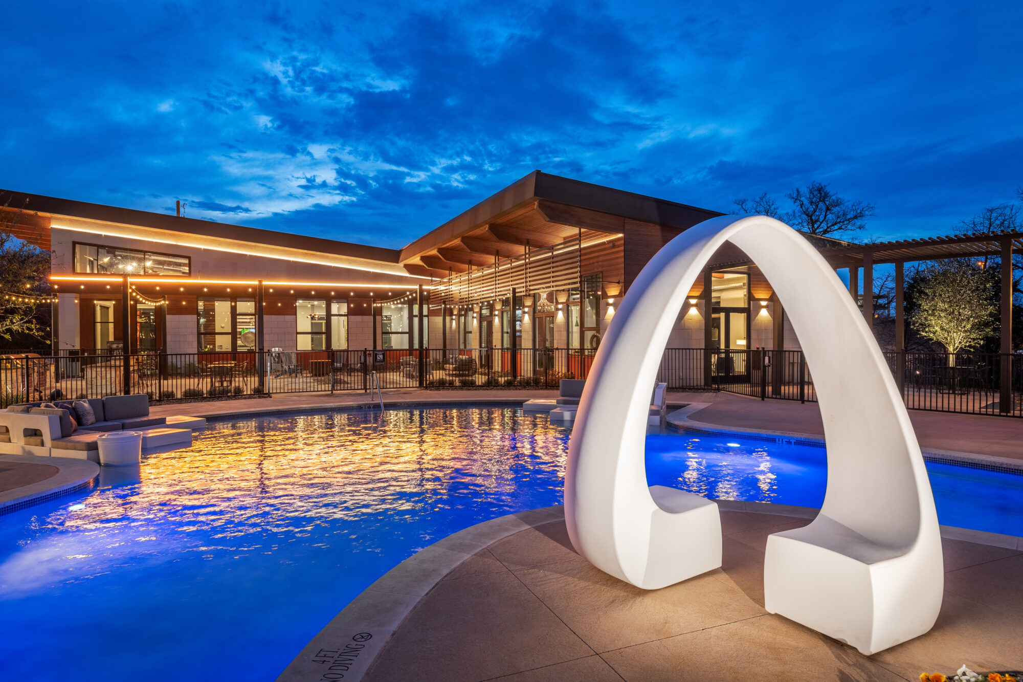 Pool and grilling courtyard